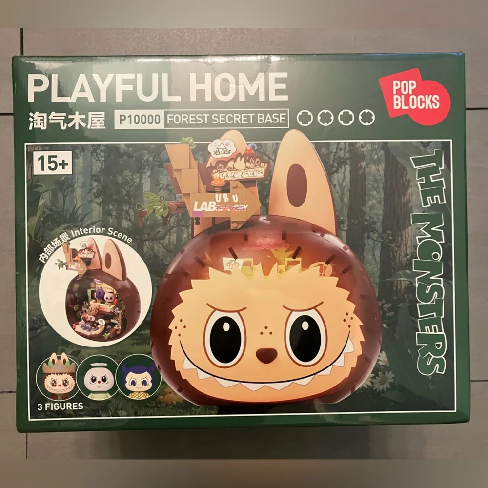 PLAYFUL HOME - Pop Mart THE MONSTERS Labubu Forest Secret Base Pop Blocks Set